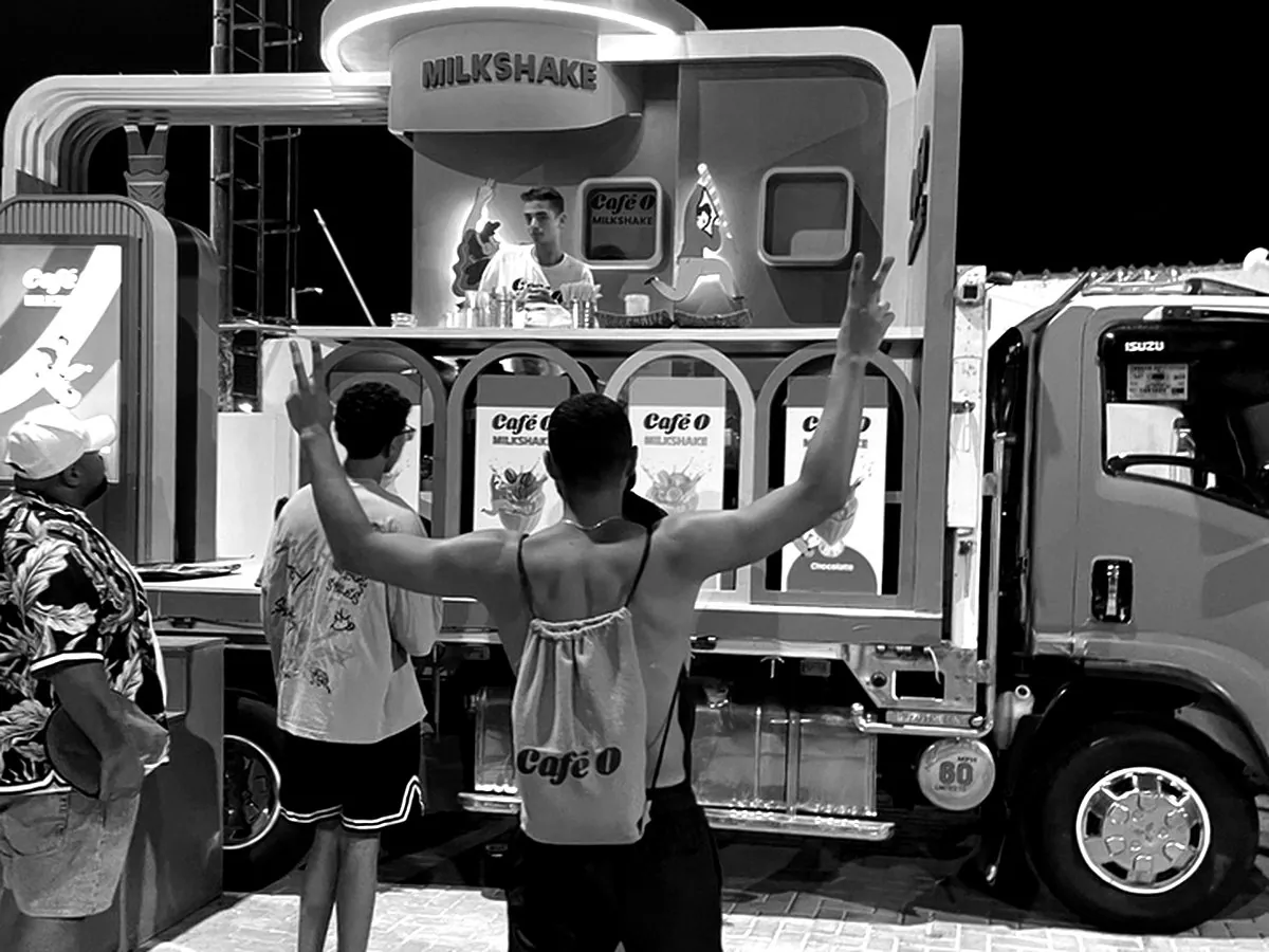 Branded roadshow unit on location